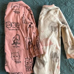 Carter's onesie Pajama Set Bundle- Pink and white